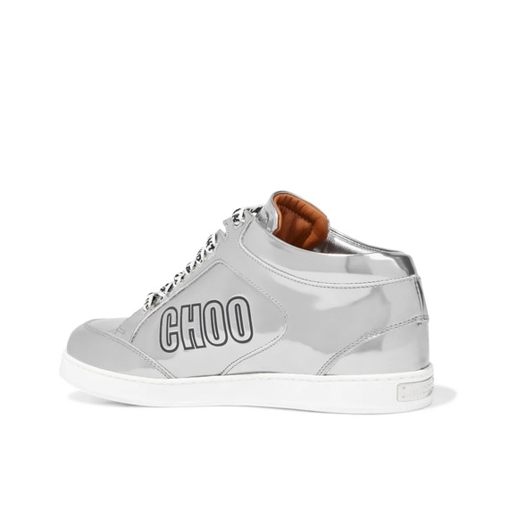 Jimmy choo Metallic Leather Logo Sneakers 7 - Picture 9 of 10